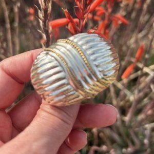 LATON TAXCO Mexico 925 Silver Oval Rope Pendant BROOCH